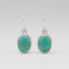 Load image into Gallery viewer, Sterling Silver Earrings - Turqouise Ultra-Light Minimal Drop Design in .925 Sterling Silver
