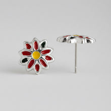 Charger l'image dans la galerie, Puces d'oreilles fleur en argent sterling - Motif floral minimaliste en argent sterling 925
