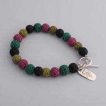 Load image into Gallery viewer, Volcano Bracelet - Handmade, Dyed Volcanic Stone and Sterling Silver Accents
